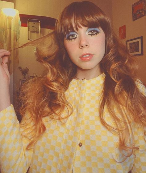 60s 70s Makeup, Devyn Crimson, Youtube Style, Hair Advertisement, Glam Disco, 60s Makeup, 70s Makeup, 70s Glam, Diy Hair Masks