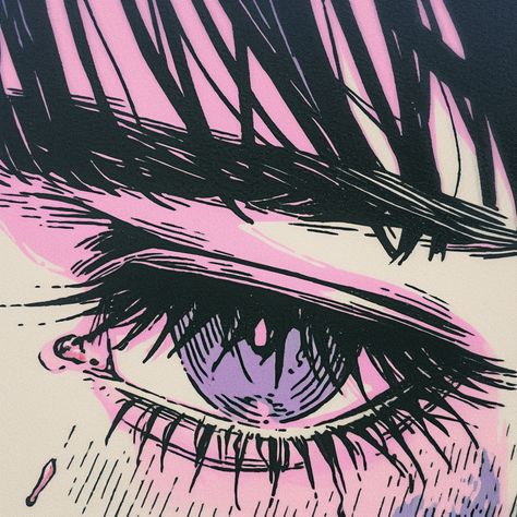 Eye Pfp, Eyeball Art, Cartoon Profile Pics, Anime Eyes, Purple Aesthetic, Sketchbook Art Inspiration, Anime Sketch, Art Inspiration Drawing, Funky Art