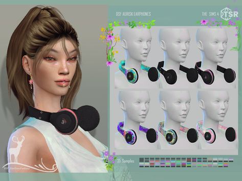 The Sims Resource - AURISK EARPHONES v2 Sims 4 Cc Accessories Headphones, Sims 4 Cc Earphones, Sims 4 Earphones, Sims 4 Headphones Cc, Cyberpunk Accessories, Sims Accessories, Mods Sims 4, Cyberpunk Outfit, Layered Crop Top