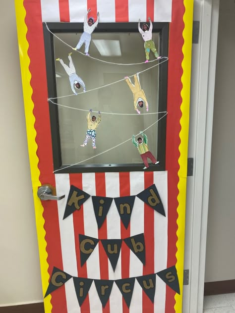 Circus Theme School Decorations, Carnival Classroom Door, Carnival Door Decorations, Circus Door Decorations Classroom, Circus Theme School Hallway, Circus Decorations Classroom, Circus Classroom Door, Circus Bulletin Board Ideas, Circus Classroom Theme