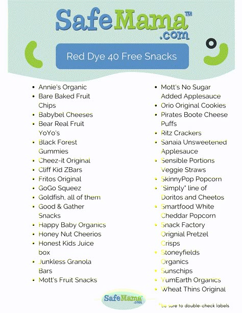 Red Dye Free Foods, Motts Fruit Snacks, Dye Free Snacks, Dye Free Foods, Red Dye 40, Red Food Dye, Kids Juice, Healthy Food Swaps, Snacks List