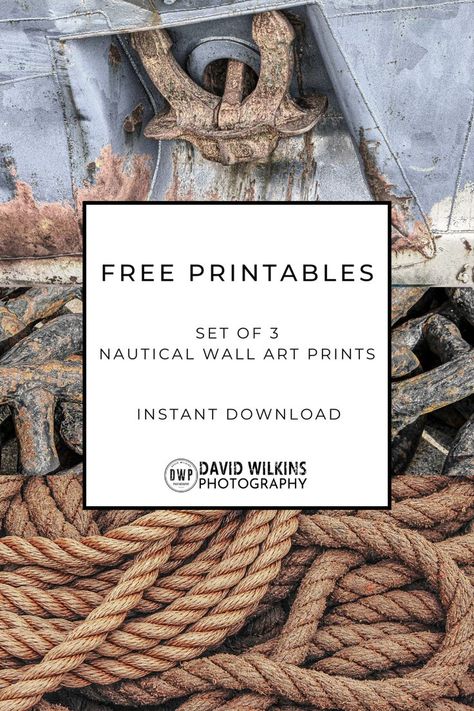 Create that nautical feel in your home with this free downloadable wall art set. These printables come in a PDF as well as jpeg files for easy home printing or uploading to a print service for high quality wall art prints. Anchors away! Enjoy these ship themed free printables that can be displayed in any space in your home. Printable Nautical Art Free, Free Coastal Printable Wall Art, Nautical Pictures Art Prints, Free Nautical Printables, Nautical Printables, Free Downloadable Prints, Nautical Pictures, Nautical Prints, Ocean Artwork