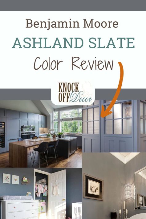 Benjamin Moore Ashland Slate is a dark-toned, gray hue that clearly symbolizes strength and power. Read on to find out how and where to best use this paint color in your home makeover project. Benjamin Moore Slate Gray, Benjamin Moore Old Salem Gray, Ashland Slate Benjamin Moore, Benjamin Moore Ashland Slate, Benjamin Moore Charcoal Slate Exterior, Benjamin Moore Bracken Slate, Coordinating Paint Colors, Blue Gray Paint, Trending Paint Colors