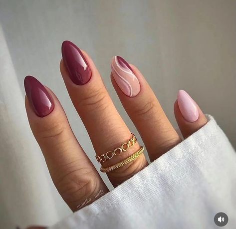 Maroon Nails, September Nails, Ideas Uñas, Cute Nails For Fall, Thanksgiving Nails, Autumn Nails, Floral Nails, Fall Nail, Cute Acrylic Nails