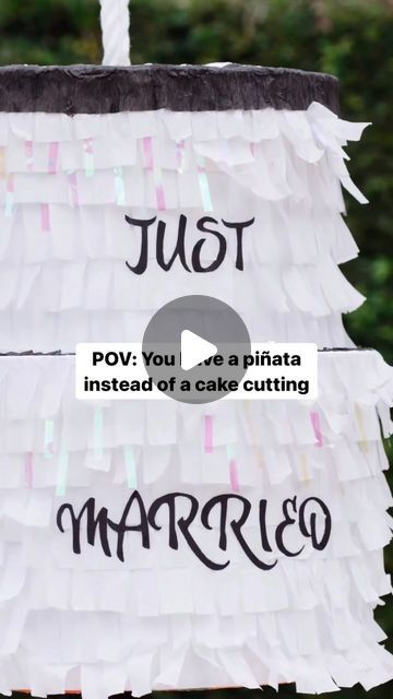 100 Layer Cake on Instagram: "Cut the cake🙅🏻‍♀️keep the piñata 🪅🎂 Would you forgo a wedding cake in lieu of a piñata?  Bride: @maddybarker__  Video: @aleishaedwardsweddings   #weddingideas #weddingreception #weddinginspiration" Wedding Cake Pinata, Cake Pinata, Wedding Pinata, 100 Layer Cake, Layer Cake, Wedding Cake, A Wedding, Wedding Reception, Wedding Cakes