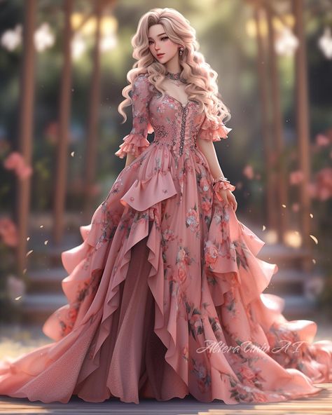 Princess's in pink Enchanted Garden 🌸🌸🌸 Which one do you like? 🌸🌸🌸 With each step she takes, the garden awakes, Glimmering fireflies, like … | Instagram Tale Dress, Pink Princess Dress, Beautiful Long Dresses, 60s And 70s Fashion, Fantasy Princess, Princess Pictures, Fashion Design Portfolio, Twinkling Lights, Wedding Hair Down