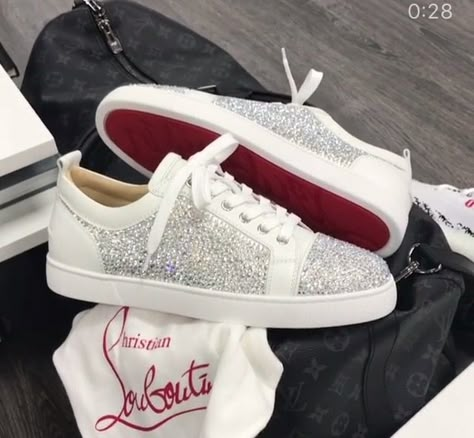 Christian Louboutin Cute White Spot Sneakers / Only Me 💋💚💟💖✌✔👌💙💚 xoxo Red Bottoms Sneakers Women, Red Bottoms Shoes Women, Louboutin Sneakers Women Outfit, White Red Bottoms, Louboutin Sneakers Women, Louboutin Trainers, Red Bottom Sneakers, Red Bottoms Sneakers, Red Bottoms Shoes