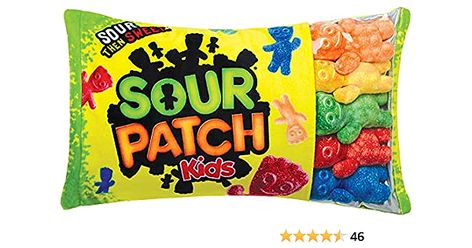 Amazon.com: iscream Sour Patch Kids Package 18" x 12" Pillow Set with Mini SPK Candy Pillows : Home & Kitchen Sour Patches, Food Plushies, Yummy World, Candy Pillows, Kids Packaging, Kids Package, Food Pillows, Fleece Pillow, Kids Throw Pillows