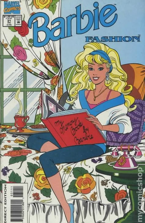 Barbie Poster Vintage, Retro Book Covers, Barbie Comic, Kidcore Nostalgia, School Barbie, Barbie Magazine, Barbie Poster, Dorm Prints, Barbie Collectibles