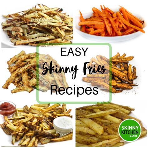 Easy Skinny Fries Recipes with Weight Watchers Points | Skinny Kitchen Weight Watchers French Fries, Weight Watchers Potato Recipes, Air Fry French Fries, Deep Fried French Fries, Fries Recipes, Ww Dinners, Parmesan Fries, Air Fryer French Fries, Sweet Potato Recipes Fries