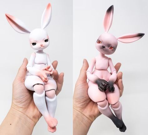 3d Printed Art, Oc Template, Pathfinder 2e, Dystopian Fashion, 3d Printing Art, Rabbit Doll, Fantasy Art Dolls, Ball Jointed Doll, Rabbit Dolls