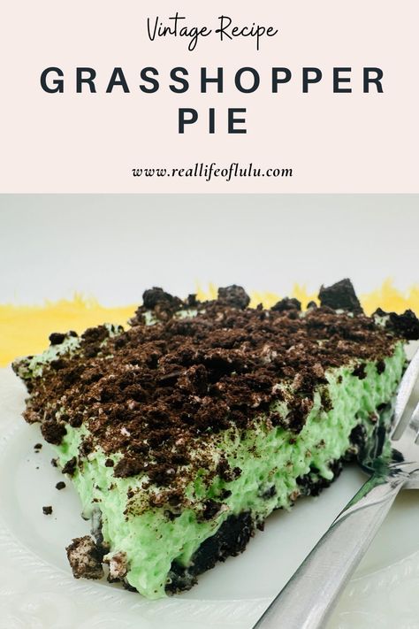 Easy Grasshopper Pie Recipe - Real Life of Lulu Frozen Grasshopper Pie, Grasshopper Recipe, Grasshopper Pie Recipe, Summer Desserts Easy Healthy, Grasshopper Pie, Chocolate Lasagna, Chocolate Graham Crackers, Oreo Crust, Easy Summer Desserts