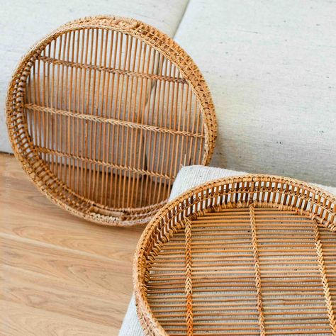 Rattan tray decor