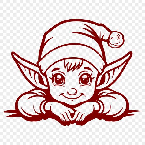 Elf Drawings Christmas, Christmas Elf Drawing, Xmas Templates, Tattoos That Mean Something, Elf Drawing, Elf Drawings, Scary Christmas, Oc Drawings, An Elf