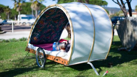 Foldvan Teardrop - Outside Online Bike Camper, Diy Bicycle, Bike Wagon, Monster Bike, Bike Shelter, Camping Trailer Diy, Bike Cargo Trailer, Bike Cart, Bicycle Diy