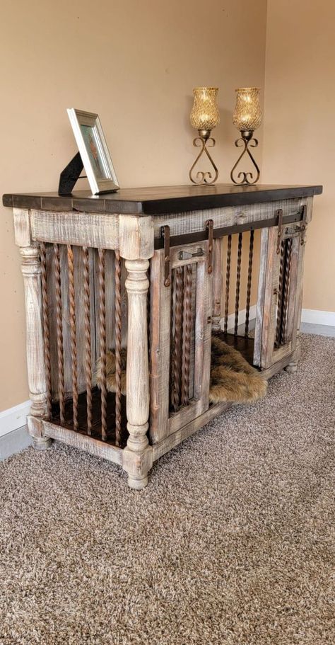 Furniture Dog Kennel, Kennel Furniture, Dog Mess, Dog Crate Table, Dog Bedroom, Diy Dog Crate, Wooden Dog Crate, Dog Kennel Furniture, Diy Dog Kennel