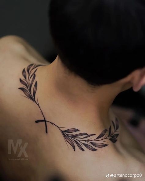 Clavicle Tattoo For Men, Back Of Neck Tattoo Men, Arm Tattoos For Guys Forearm, Bone Tattoo, Back Of Neck Tattoo, Angel Wings Tattoo, Chest Tattoos, Wing Tattoo, Collar Bone Tattoo