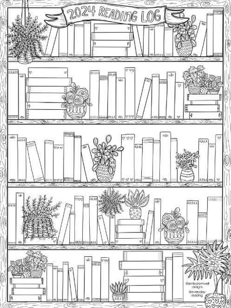 Bookshelf Drawing Illustration, Bookshelf Sketch Drawing, Library Drawing Sketches, Bookshelves Drawing, Bookshelf Drawing, Library Drawing, Reading Journal Printable, Book Journaling, Book Reading Journal