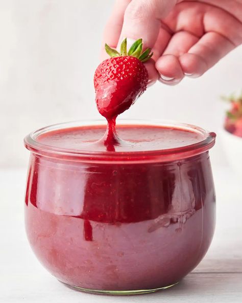 Strawberry Puree (Strawberry Coulis) | Bonni Bakery Strawberry Puree Recipe, Bonni Bakery, Strawberry Coulis Recipe, Strawberry Whip, Strawberry Coulis, Coulis Recipe, Flavored Ice Cubes, Strawberry Dishes, Strawberry Whipped Cream