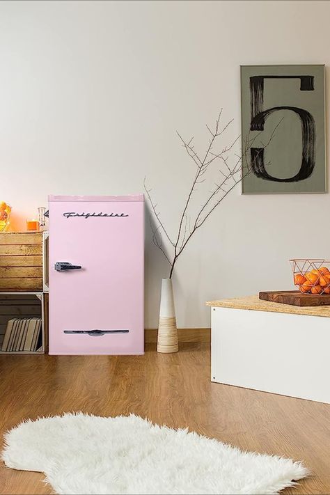 FRIGIDAIRE EFR376 Retro Bar Fridge Refrigerator with Side Bottle Opener, 3.2 cu. Ft, Pink/Coral #college2023 #Dormlife #afflink #collegeessentail #offtocollege #dormdecor #beerfridge #minifridge Pink Fridge, Dorm Fridge, Bar Fridge, Pink Dorm, Beer Fridge, Retro Bar, Bar Fridges, Dorm Life, Compact Refrigerator