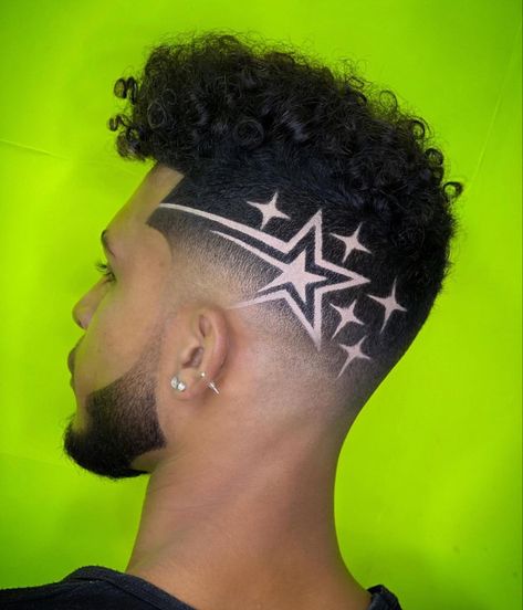 Star Haircut Design, Boys Haircut Designs Lines, Haircut Designs For Boys, Mens Hair Designs, Haircut Designs For Men Lines, Star Hair Design, Head Tattoo Hair, Hair Tattoo Men, Star Haircut