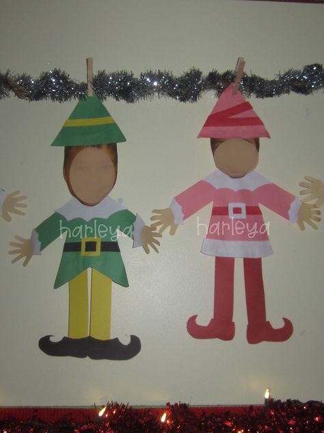 Elf movie theme Christmas Crafts classrooms Elf Themed Christmas Decor Diy, Elf Movie Decorations Christmas Diy, Elf Christmas Party Decorations, Movie Elf Decorations, Diy Elf Decorations, Christmas Movie Crafts, Elf Movie Crafts, Elf Classroom Decorations, Elf Decorations Christmas Diy