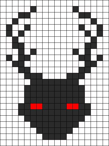 Hannibal Wendigo Perler Bead Pattern / Bead Sprite Wendigo Pixel Art, Hannibal Cross Stitch, Hannibal Pixel Art, Cross Stitch Sampler Patterns, Pearl Beads Pattern, Easy Pixel Art, Pixel Drawing, Pixel Art Templates, Perler Bead Templates