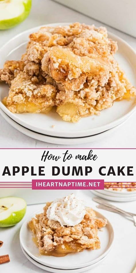 Apple Cinnamon Dump Cake Recipes, Apple Fritter Dump Cake, Quick Pantry Dessert, Homemade Apple Dump Cake, Easy Apple Dump Cake 3 Ingredients, Apple Pie Dump Cake With Fresh Apples, Apple Cobbler Easy Pie Fillings, Dutch Apple Dump Cake, Apple Crumble Dump Cake