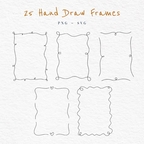 25 Hand Draw Whimsical Wave Frames SVG, Hand Draw Border SVG, Quirky Frame Clipart 5x7 in SVG, Hand Drawn Border for Wedding Invitation, Frames Ideas Drawing, Journal Borders, Wedding Invitation Logo, Drawn Borders, Border Drawing, Drawn Frames, Letter Borders, Letter Writing Samples, Hand Drawn Border