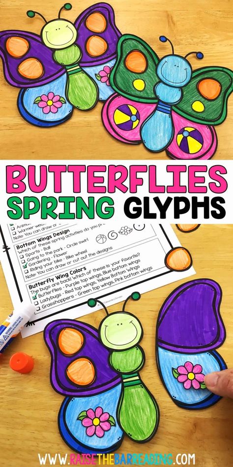 spring glyph activity for elementary students Spring Craftivity, Raise The Bar Reading, Spring Writing Prompts, Activities For Elementary Students, Writing Graphic Organizers, Spring Bulletin, April Crafts, Spring Writing, Spring Bulletin Boards