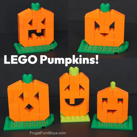 Lego Building Ideas, Lego Harry Potter Moc, Lego Pumpkin, Arts And Crafts For Kids Toddlers, Lego Halloween, Lego Challenge, Lantern Craft, Lego Club, Lego Diy