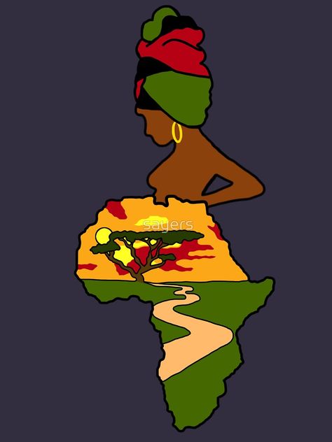 Africa Mother Art, Juneteenth Painting Ideas, African Mother Art, Africa Colors, Rastafari Art, African Drawings, Black Power Art, Mother Africa, Black Lives Matter Art