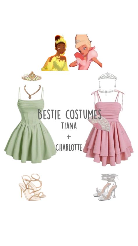 Charlotte And Tiana, 2 People Halloween Costumes, Partner Halloween Costumes, 2 Halloween Costumes, Fun Halloween Outfits, Halloween Duos, Cute Group Halloween Costumes, Matching Halloween Costumes, Classy Halloween Costumes