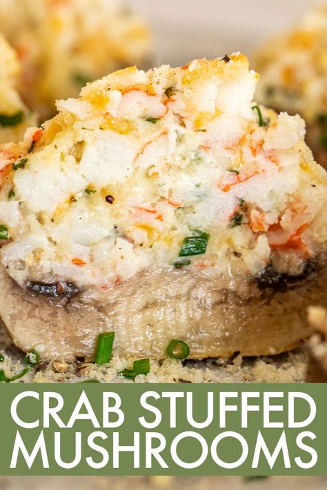 Crabmeat Stuffed Mushrooms, Crab Stuffed Mushroom Caps, Crab Stuffed Portobello Mushrooms, Seafood Stuffed Mushrooms, Portabella Mushrooms Recipes, Mushrooms Stuffed, Stuffed Mushrooms Easy, Portobello Mushroom Recipes, Best Appetizer