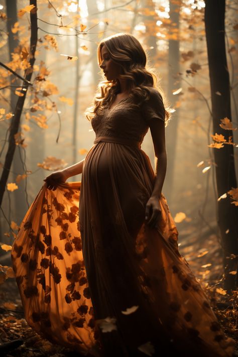 Unique Fall Maternity Pictures, Forest Themed Maternity Shoot, Moody Fall Maternity Pictures, Halloween Maturity Shoot, Spooky Maternity Photoshoot, Spring Time Maternity Photos, Maternity Pictures In The Woods, Fairy Pregnancy Photoshoot, Cottage Maternity Shoot