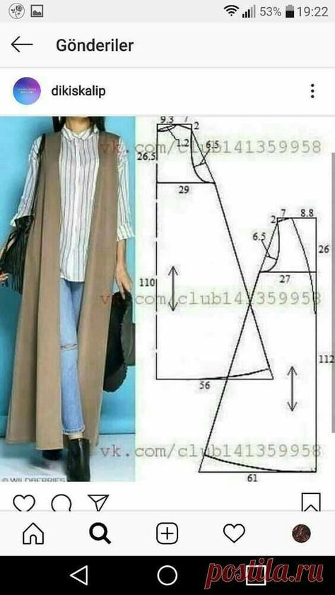 Clothing Pattern Design, Sewing Measurements, Dress Patterns Diy, Sewing Clothes Women, Diy Clothes Design, Jacket Pattern Sewing, Sewing Tutorials Clothes, Long Vest, Blouse Drafting Patterns