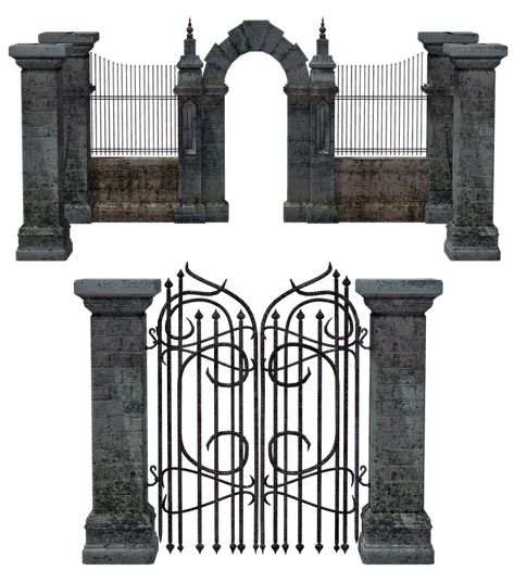 Entrance Fence, Horror Hospital, Halloween Films, Castle Gate, Creepy Houses, Dark Castle, Door Images, Gothic Garden, Halloween Frames