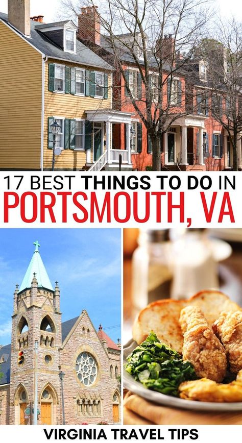 Are you looking for the best things to do in Portsmouth VA? This guide has you covered - we showcase the best Portsmouth attractions, restaurants, and more! | Portsmouth VA things to do | Portsmouth VA attractions | Landmarks in Portsmouth VA | What to do in Portsmouth VA | Portsmouth VA itinerary | Portsmouth VA museums | Portsmouth VA restaurants | Portsmouth VA cafes | Portsmouth VA history | Things to see in Portsmouth VA | Visit Portsmouth VA | Old Towne Portsmouth VA Virginia Beach Things To Do In, Portsmouth Virginia, Portsmouth England, Portsmouth Va, Virginia Travel, Chesapeake Va, Vacation Usa, Norfolk Va, Hampton Roads