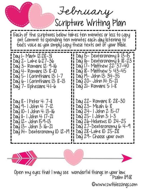 February Scripture Writing Plan, February Scripture, Scripture Writing Plan, Scripture Writing Plans, Scripture Writing, Writing Plan, Bible Study Plans, Bible Plan, Bible Time