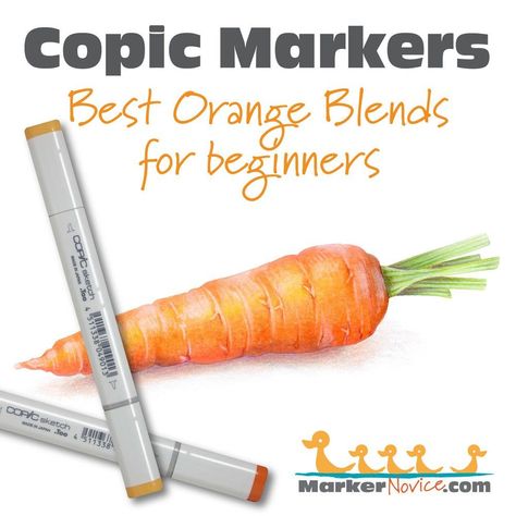 What’s the best Copic orange beginner blending combination? 4 marker instructors share their favorite recommended smooth easy-blends for YR Copic Markers.| MarkerNovice.com | Buying alcohol markers. Marker Tips, Work Tips, Coloring Tips, Copic Marker, Copic Coloring, Free Tips, Alcohol Markers, Copic Markers, Colorful Drawings