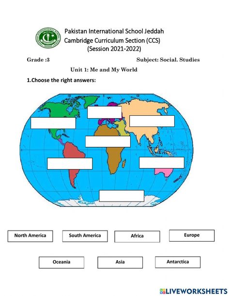 Social Science Activities, Culture Worksheet, Continents Activities, America Continent, Reading Comprehension For Kids, Geography Worksheets, Geography For Kids, Geography Activities, Homeschool Lesson Plans