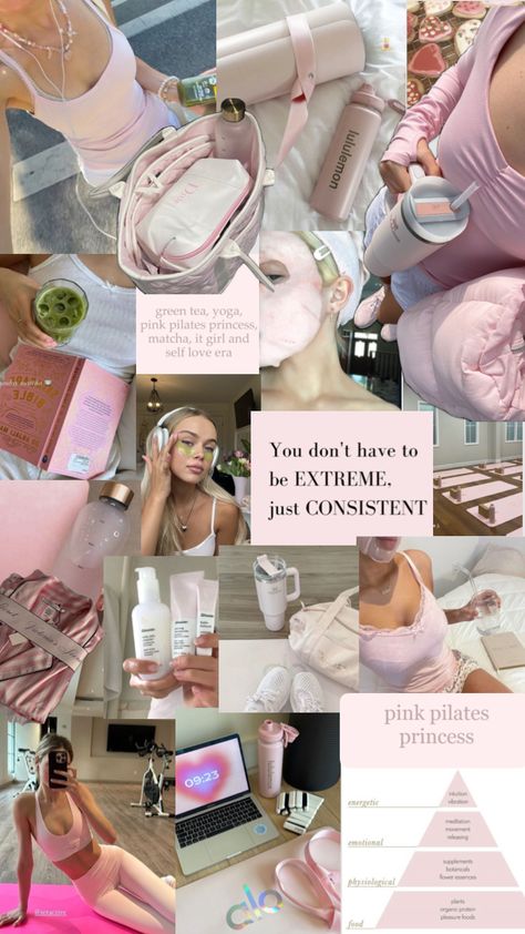 Pink Pilates princess it girl matcha iced coffe workout yoga that girl clean girl aesthetic lalalala coquette water hydrate skincare summer Pink Pilates Princess, Pretty Pink Princess, Pink Lifestyle, Pink Pilates, Pink Things, Pilates Princess, Pink Life, Summer Skincare, Healthy Lifestyle Motivation