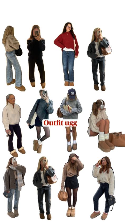 Outfit pour l’hiver avec des ugg Outfits Uggs, How To Style Uggs, Cute Easy Outfits For School, Outfit Ugg, Ugg Outfits, Outfit With Uggs, Church Clothes, Classic Style Outfits, Winter Fashion Outfits Casual