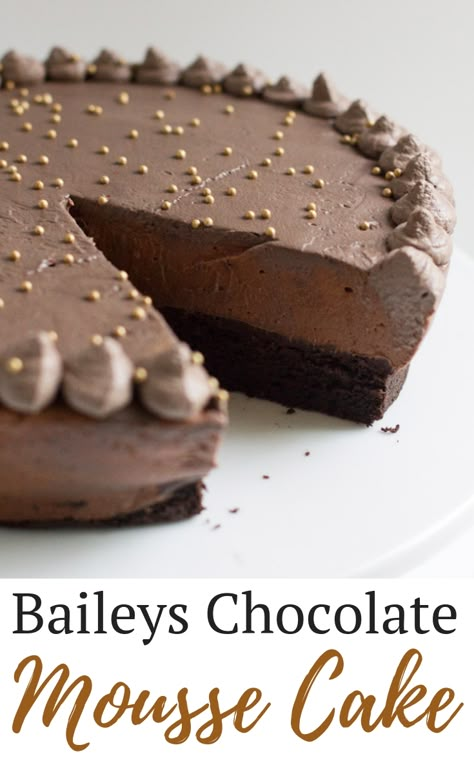 Baileys Chocolate Mousse, Baileys Mousse, Irish Dessert, Baileys Cake, Chocolate Baileys, Baileys Recipes, Mousse Cake Recipe, Boozy Desserts, Chocolate Mousse Cake