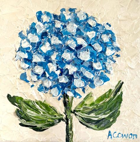 Alison Cowan, Single Blue Hydrangea | Ballater Gallery Blue Hydrangea, Meet The Artist, Hydrangea, 20 Cm, Flowers, Blue