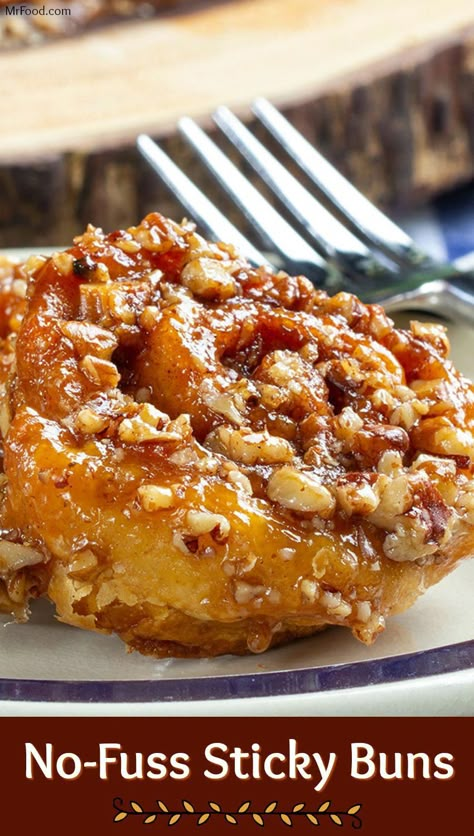 Sticky Bun Casserole, Crescent Roll Pecan Sticky Buns, Easy Things To Make With Pecans, Quick And Easy Sticky Buns, Crescent Roll Sticky Buns, Easy Sticky Buns Recipes, Carmel Sticky Buns Recipe, Sticky Buns With Crescent Rolls, Pecan Rolls Recipe Sticky Buns Easy