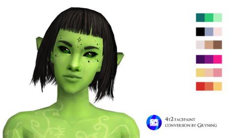 Gryning's Sims 2 The Sims 2 Cc, Sims 2 Makeup, Sims 2 Cc, Egirl Aesthetic, Makeup Cc, Bright Color Schemes, Sims Games, The Sims 2, Facepaint