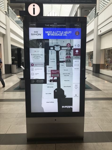 Westchester Mall Touch Screen Map Mall Signage, Digital Wayfinding, Map Signage, Mall Map, Mazar Sharif, Liverpool Life, Bus Stop Design, Mall Kiosk, Digital Board