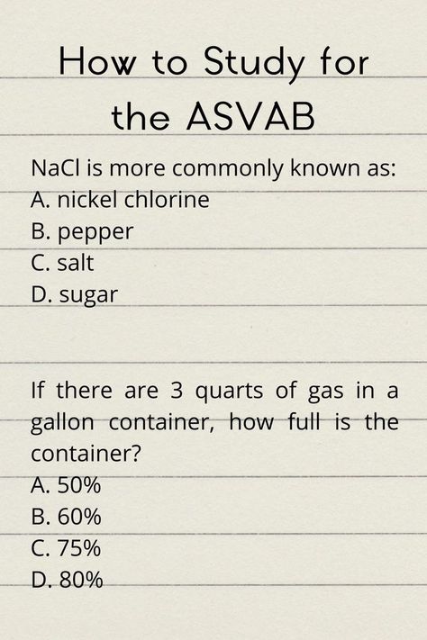 Here's a few sample questions from the ASVAB. If you need a refresher, we don't blame you. Check out our blog for practice tests and tips on how to ace the ASVAB so you can get the MOS you want! Asvab Study Need To Know, Asvab Study Guide Navy, Asvab Practice Test Questions., Asvab Study Guide Air Force, Asvab Study Guide, Marine Corps Bootcamp, Air Force Basic Training, Department Of Defense, Air Force Mom