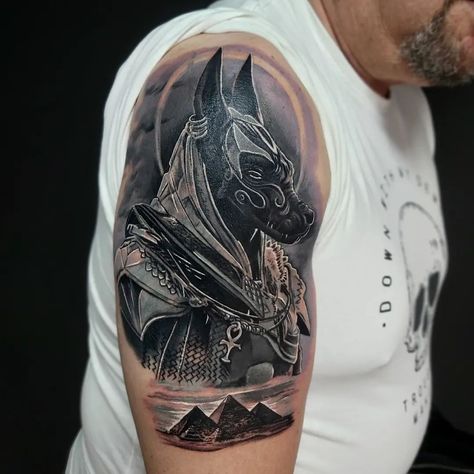 Anubis Cover Up Tattoo, Biceps Cover Up Tattoo, Cover Up Tattoo Ideas, Up Tattoo Ideas, Cover Up Tattoos For Men, Neon Tattoo, Le Tattoo, Cool Shoulder Tattoos, Coverup Tattoo